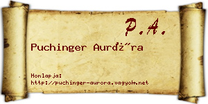 Puchinger Auróra névjegykártya